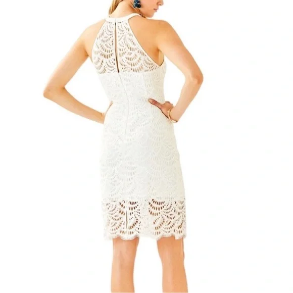 Lilly Pulitzer Cream Sheath Halter Midi Dress - Picture 2 of 10